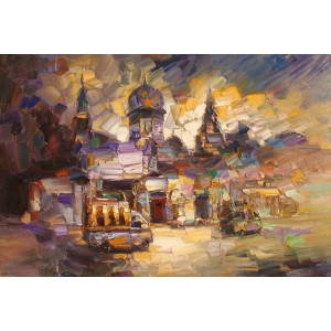 Asrar Farooqi, 24 x 36 Inch, Oil on Canvas,  Cityscape Painting, AC-ARF-001